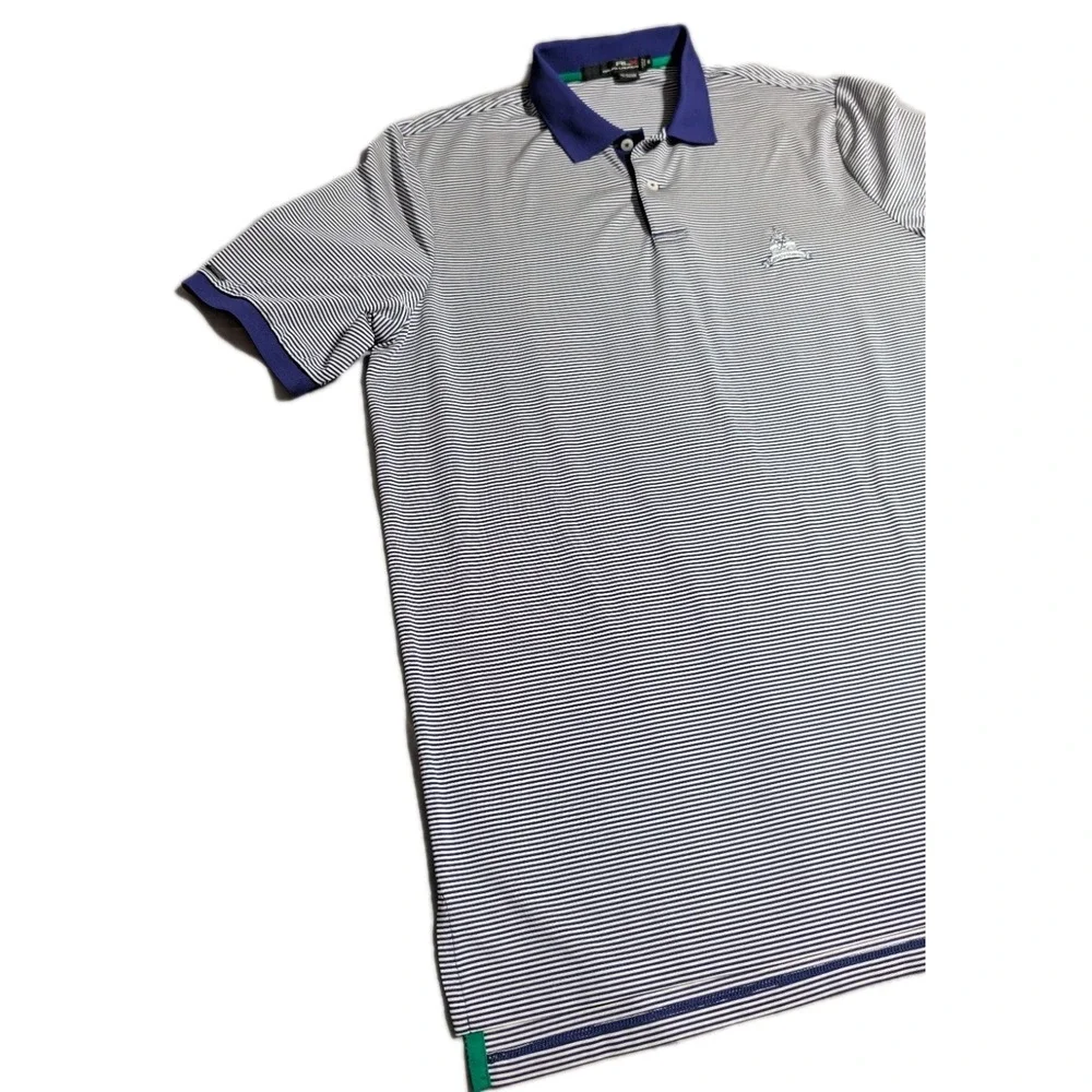 RLX Ralph Lauren Golf Polo‎ Shirt Congressional Country Club Blue Stripe XL